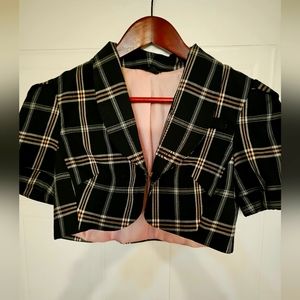 Cropped plaid top